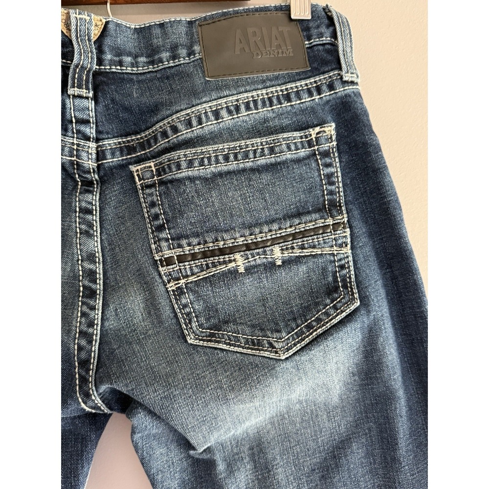 Ariat M7 Rocker Jeans Mens 32x34 Stretch Slim Fit Straight Coltrane Medium Wash - Picture 8 of 16